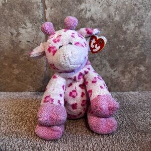 TY Beanie Baby - Baby Tiptop Pink Giraffe With Tags